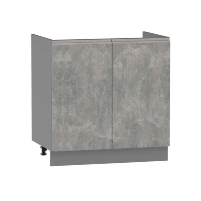 ADAMA Waschbeckenunterschrank - Breite 80 cm, Atelierbeton hell/grau, Beine 15 cm