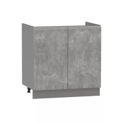 ADAMA Waschbeckenunterschrank - Breite 80 cm, Atelierbeton hell/grau, Beine 15 cm