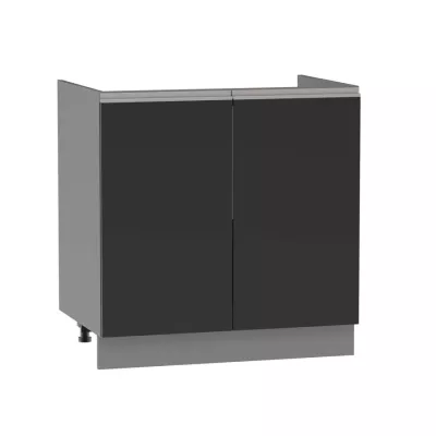 ADAMA Waschbeckenunterschrank - Breite 80 cm, schwarz/grau, Beine 15 cm