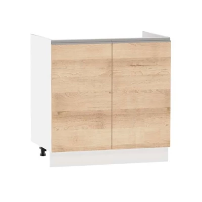ADAMA Waschbeckenunterschrank - Breite 80 cm, Artisan-Buche/Weiß, Beine 10 cm