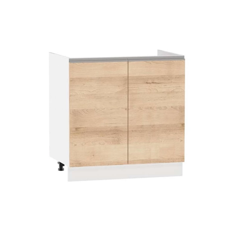 ADAMA Waschbeckenunterschrank - Breite 80 cm, Artisan-Buche/Weiß, Beine 10 cm