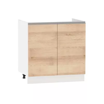 ADAMA Waschbeckenunterschrank - Breite 80 cm, Artisan-Buche/Weiß, Beine 10 cm