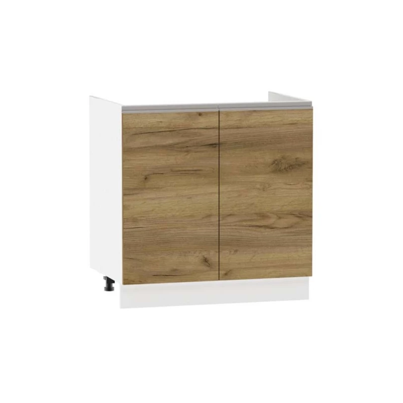 ADAMA Waschbeckenunterschrank - Breite 80 cm, Craft Eiche Gold/Weiß, Beine 15 cm