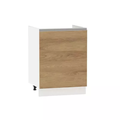 ADAMA Waschbeckenunterschrank - Breite 60 cm, Hickory natur/weiß, Beine 10 cm