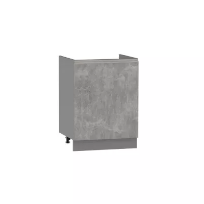 ADAMA Waschbeckenunterschrank - Breite 60 cm, Atelierbeton hell/grau, Beine 10 cm