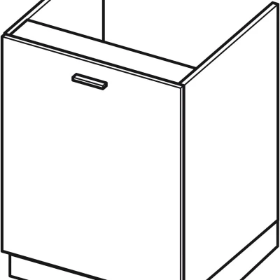 ADAMA Waschbeckenunterschrank - Breite 60 cm, weiß glänzend / weiß, Beine 10 cm