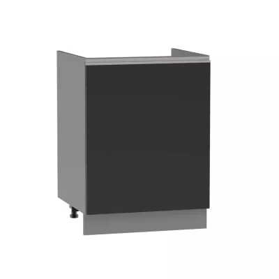 ADAMA Waschbeckenunterschrank - Breite 60 cm, schwarz/grau, Beine 10 cm