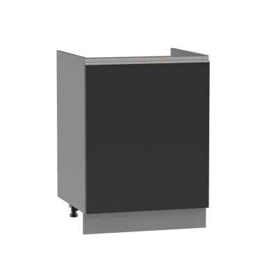 ADAMA Waschbeckenunterschrank - Breite 60 cm, schwarz/grau, Beine 15 cm