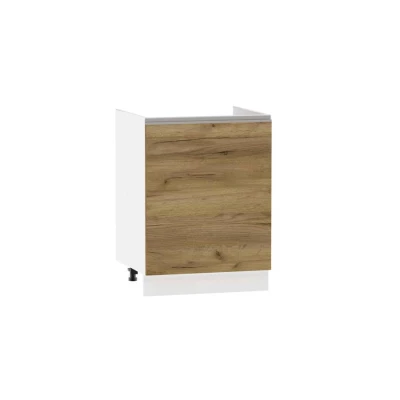 ADAMA Waschbeckenunterschrank - Breite 60 cm, Craft Eiche Gold/Weiß, Beine 10 cm