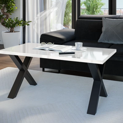 Couchtisch EMIL 2 - glänzend weiß