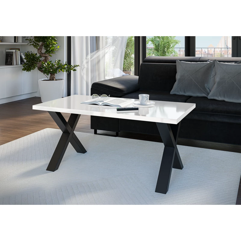 Couchtisch EMIL 2 - glänzend weiß