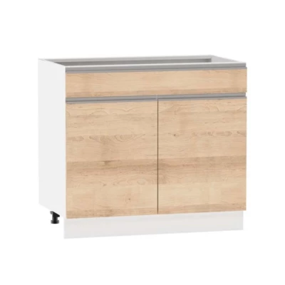Kombi-Unterschrank ADAMA - Breite 90 cm, Artisan-Buche/Weiß, Beine 10 cm