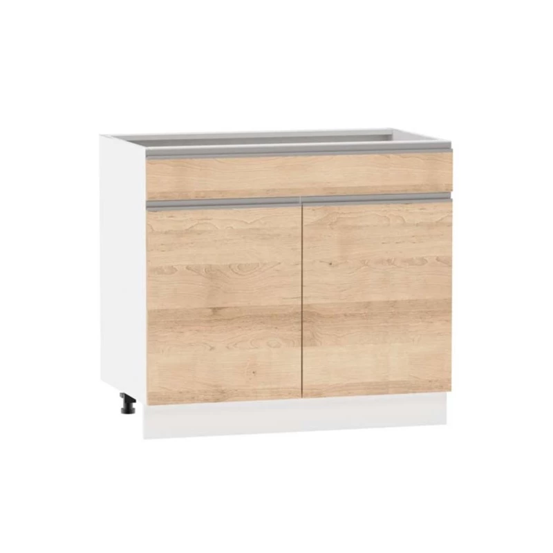 Kombi-Unterschrank ADAMA - Breite 90 cm, Artisan-Buche/Weiß, Beine 10 cm