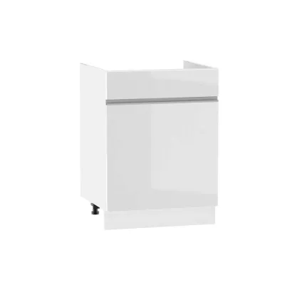 Waschbeckenschrank mit Schublade ADAMA - Breite 60 cm, weiß glänzend / weiß, Beine 15 cm