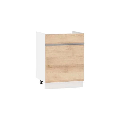 Waschbeckenunterschrank mit Schublade ADAMA - Breite 60 cm, Artisan-Buche/Weiß, Beine 10 cm