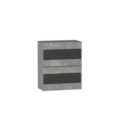 ADAMA Glasküchenschrank - Breite 60 cm, Atelierbeton hell/grau