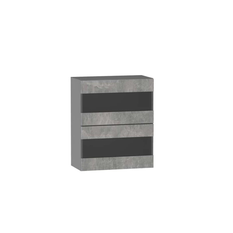 ADAMA Glasküchenschrank - Breite 60 cm, Atelierbeton hell/grau