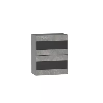 ADAMA Glasküchenschrank - Breite 60 cm, Atelierbeton hell/grau