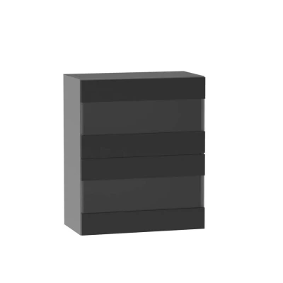 ADAMA Glasküchenschrank - Breite 60 cm, schwarz/grau