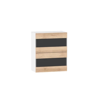 ADAMA Glasküchenschrank - Breite 60 cm, Artisan-Buche/Weiß