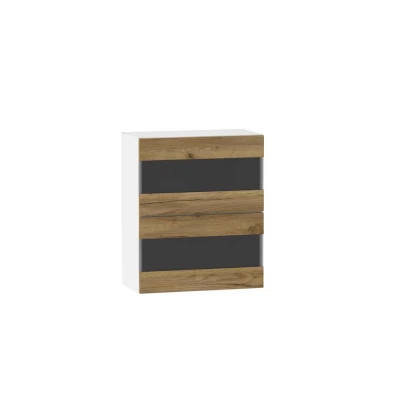 ADAMA Glasküchenschrank - Breite 60 cm, Craft Eiche Gold/Weiß
