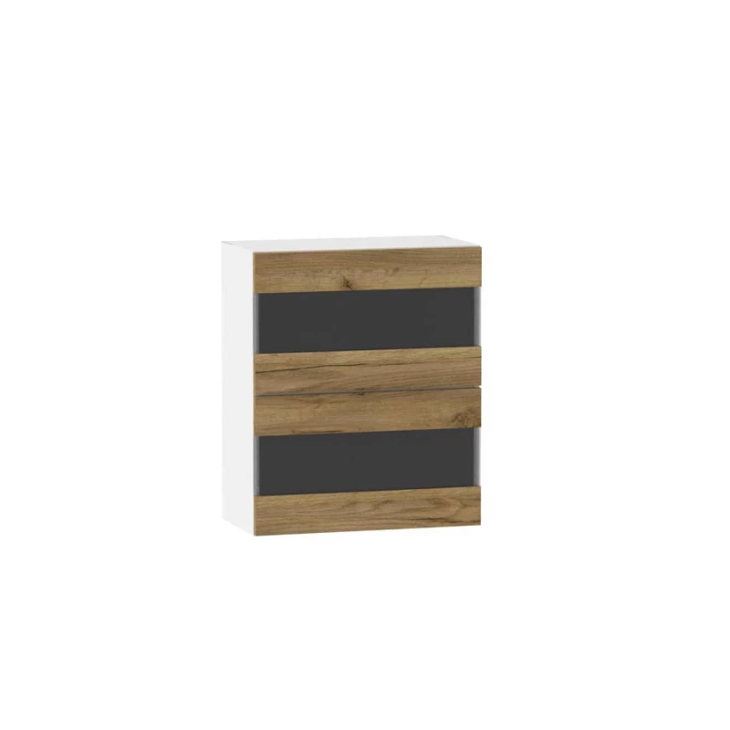 ADAMA Glasküchenschrank - Breite 60 cm, Craft Eiche Gold/Weiß