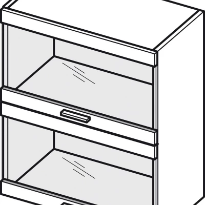 ADAMA Glasküchenschrank - Breite 60 cm, Craft Eiche Gold/Weiß