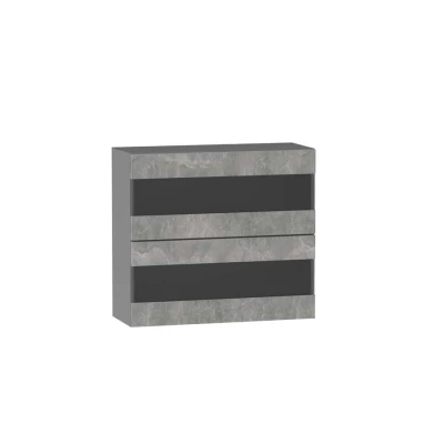 ADAMA Glasküchenschrank - Breite 80 cm, Beton Atelier hell/grau