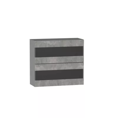 ADAMA Glasküchenschrank - Breite 80 cm, Beton Atelier hell/grau