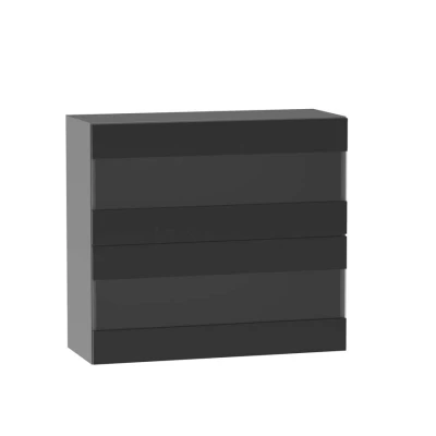 ADAMA Glasküchenschrank - Breite 80 cm, schwarz/grau