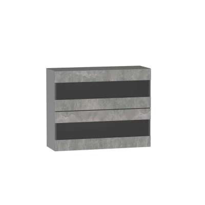 ADAMA Glasküchenschrank - Breite 90 cm, Atelierbeton hell/grau