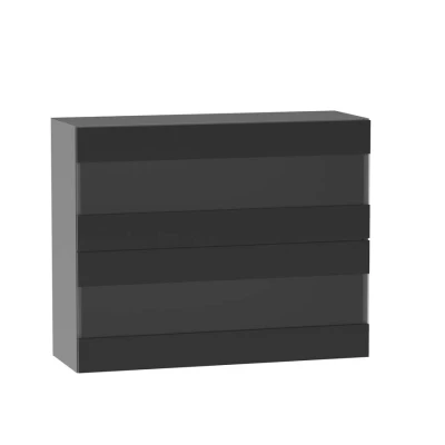 ADAMA Glasküchenschrank - Breite 90 cm, schwarz/grau