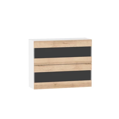 ADAMA Glasküchenschrank - Breite 90 cm, Artisan-Buche/Weiß