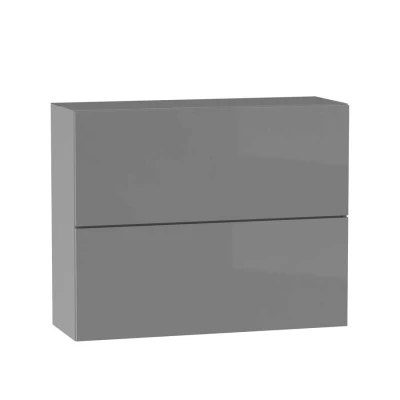 Zweitüriger Hängeschrank ADAMA - Breite 90 cm, Hochglanzgrau/Grau