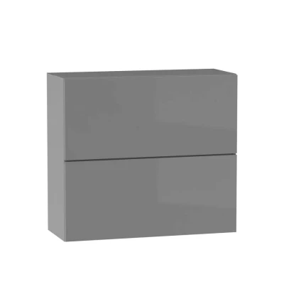 Zweitüriger Hängeschrank ADAMA - Breite 60 cm, Hochglanzgrau/Grau