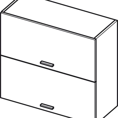 Zweitüriger Hängeschrank ADAMA - Breite 60 cm, Hochglanzgrau/Grau