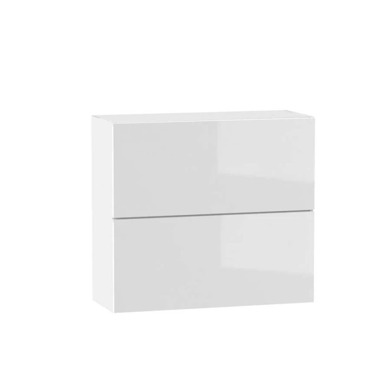 Zweitüriger Hängeschrank ADAMA - Breite 60 cm, Weiß Hochglanz/Weiß