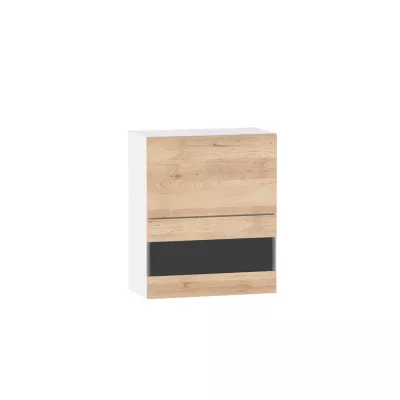 Glasaufsatzvitrine ADAMA - Breite 60 cm, Artisan-Buche/Weiß