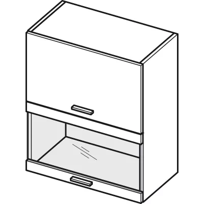 Glasaufsatzvitrine ADAMA - Breite 60 cm, Craft Eiche gold/weiß