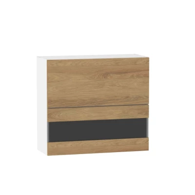Glasaufsatzvitrine ADAMA - Breite 80 cm, Hickory natur / weiß
