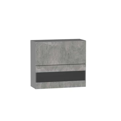 Glasaufsatzvitrine ADAMA – Breite 80 cm, Beton Atelier hell/grau