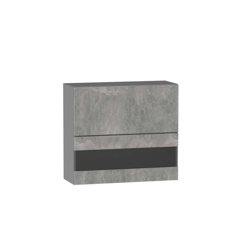 Glasaufsatzvitrine ADAMA – Breite 80 cm, Beton Atelier hell/grau