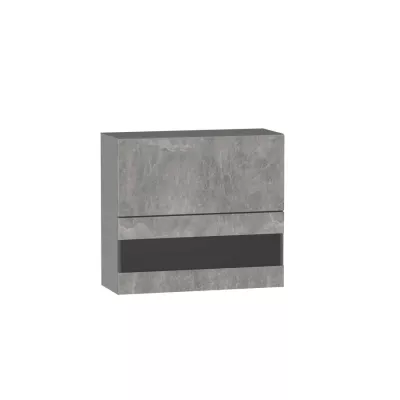 Glasaufsatzvitrine ADAMA – Breite 80 cm, Beton Atelier hell/grau