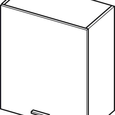 Küchenoberschrank ADAMA - Breite 60 cm, Hochglanzgrau/Grau