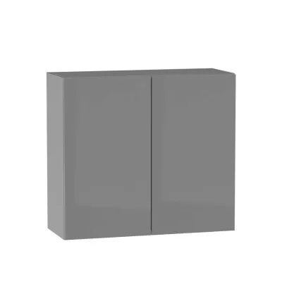Küchenoberschrank ADAMA - Breite 80 cm, Hochglanzgrau/Grau