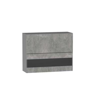 Glasaufsatzvitrine ADAMA - Breite 90 cm, Beton Atelier hell/grau