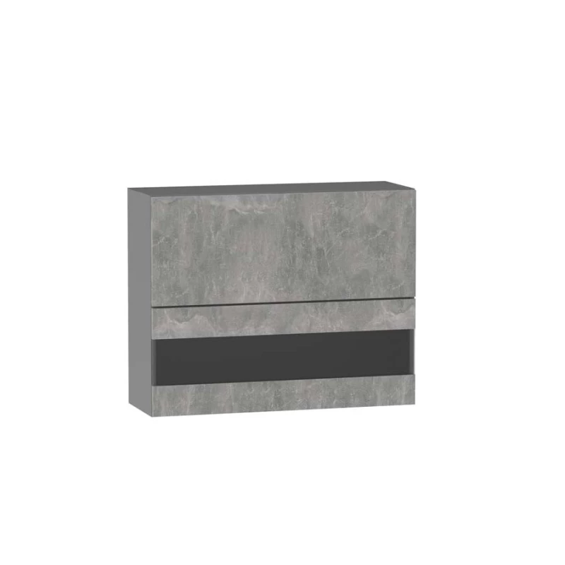 Glasaufsatzvitrine ADAMA - Breite 90 cm, Beton Atelier hell/grau