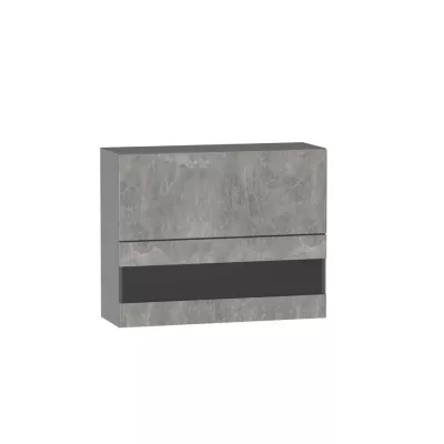 Glasaufsatzvitrine ADAMA - Breite 90 cm, Beton Atelier hell/grau