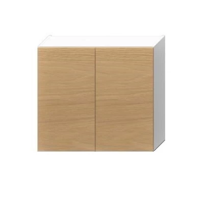 Oberschrank mit ADAMA Abtropffläche - Breite 80 cm, Hickory natur / weiß