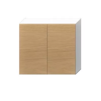 Oberschrank mit ADAMA Abtropffläche - Breite 80 cm, Hickory natur / weiß